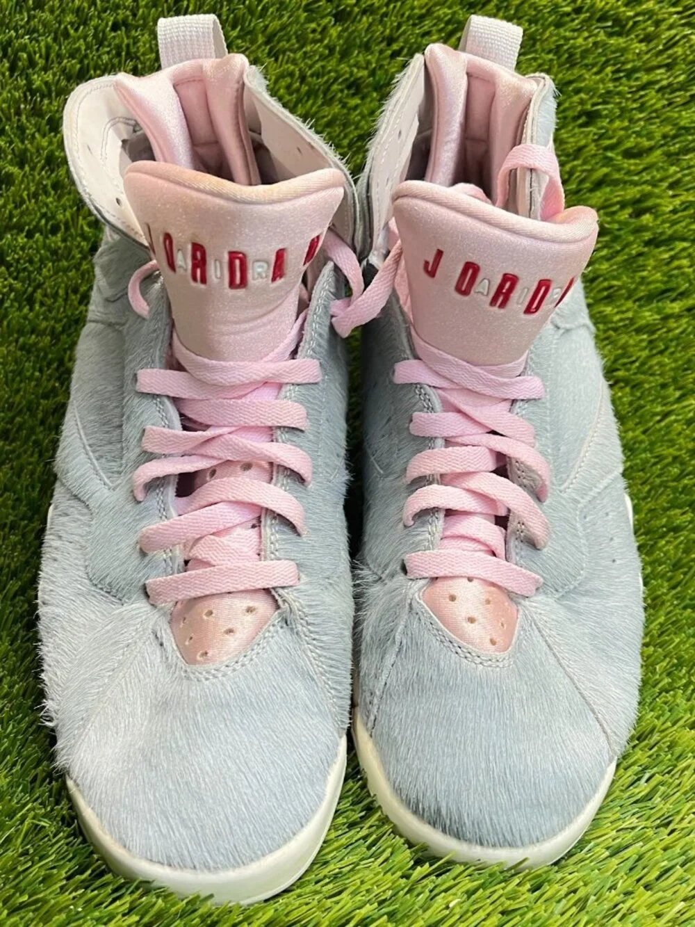 Nike Air Jordan 7 Retro Mens Size 9.5 Gray Pink White Basketball‎ Shoes Sneakers